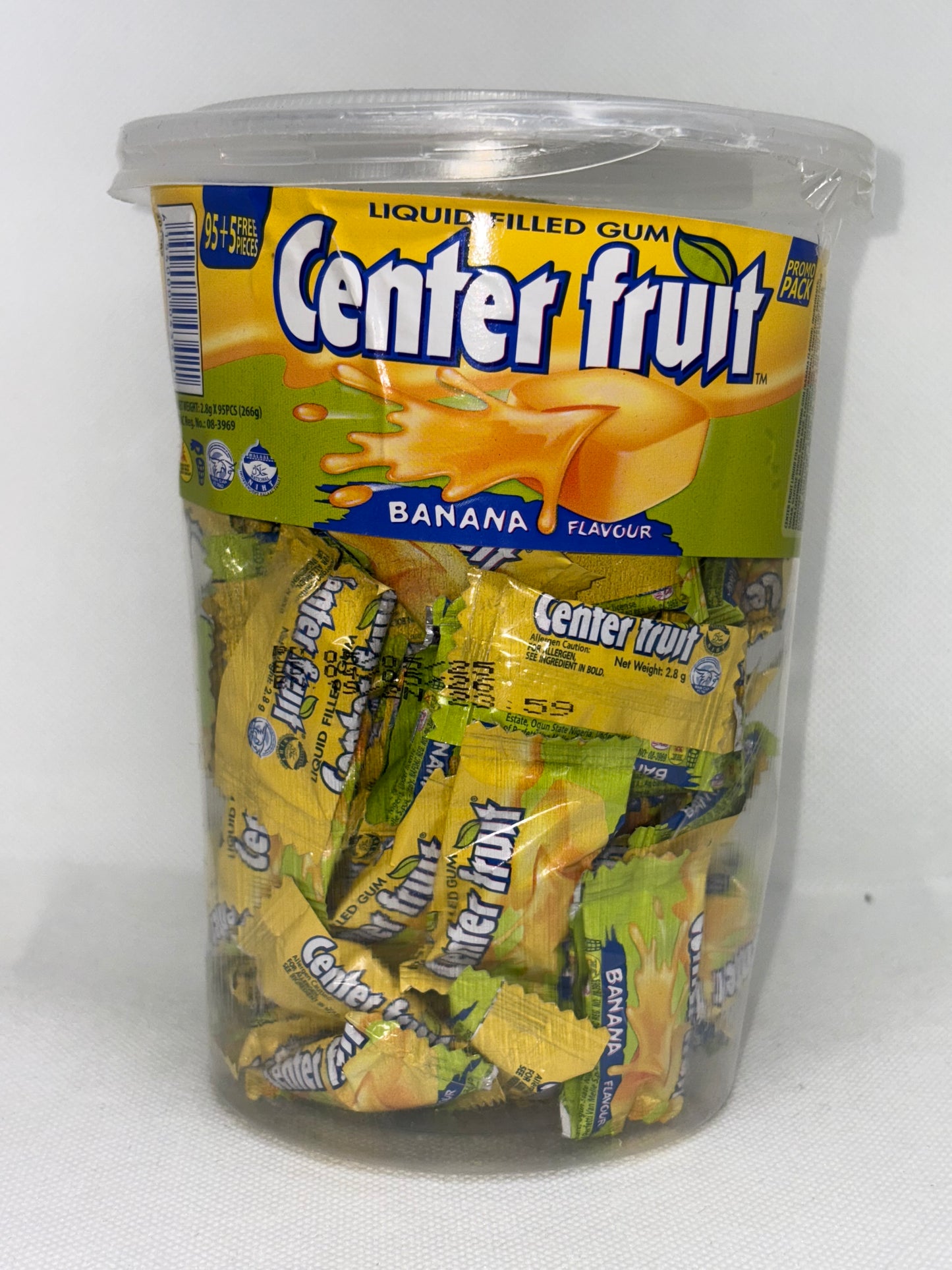 Center fruit bubble gum(banana)